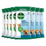 Dettol Homes With Pets Disinfectant Pet Wipes, Fresh Breeze, Total 400 Wipes (8 Packs X 50), Dog Cleaning Wipes, Cat Wipes, Pet Wipes, Puppy Wipes, Remove Pet Odours, Disinfectant Wipes