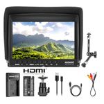 Neewer F100 7 Inch Camera Field Monitor Video Assist Slim IPS 1280x800 HDMI Input 1080p with 2600mAh Li-ion Battery/USB Charger, Magic Arm for DSLR Cameras, Stabilizer, Film Video Making Rig