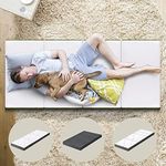 STARRY EUCALYPT Folding Mattress 180cm x 70cm x 10cm Foldable Sofa Lounge Mat Pad Portable Single Mattress Floor Bed in Bamboo White for Home Office Camping and Travel Use(4B White)