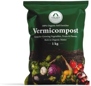 Trustbasket Vermicompost – 1 kg | 100% Organic Soil Enricher | compost for plants home garden | organic plant boost for Vegetables, Fruits & Flowers