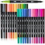 Mr. Pen- Dual Tip Brush Pens, 24 pcs, Assorted Color, Fine & Brush Tip Markers, Markers for Adult Coloring, Coloring Markers for Adults, Adult Coloring Markers, Brush Markers, Dual Tip Markers