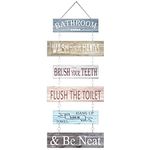 Bathroom Wall Decor Bathroom Sign Bathroom Rules Sign Rustic Metal Bathroom Wall Hanging Bathroom Decoration Sign Bathroom Wall Decoration for Bathroom Toilet Decoration (Colorful)