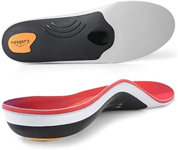 PCSsole 220+lbs Heavy Duty High Arch Support Insoles,Comfort Orthotics Insoles for Plantar Fasciitis,Flat Feet,Heel Pain,Pronation,Foot Pain Relief,Comfortable Shoe Insert for Men Women, Red, Mens