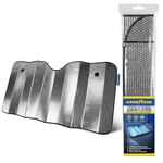 Goodyear Folding Windshield Sun Shade 130 * 60cm – Durable UV & Heat Blocker with Secure Suction Cups, Protects Interior from Sun & Dust, Compact & Easy to Store