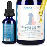 Nervous System Support for Dogs & Cats | Herbal Formula Safely Aids in Reducing Nervousness, Involuntary Muscle Movements, Twitching and Helps Support Brain & Nervous System | by Prana Pets