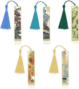 5 Pieces Bookmarks for Book Lovers, Gold Hollow Metal Bookmark with Tassel, Pretty Bookmarks for Women, Vintage Book Marks for Reading, Cute Book Reading Accessories (5 Pcs)