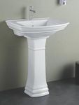 Nexa Bathware Ceramic Pedestal Free Standing Wash Basin For Bathroom & Livingroom (25 X 20 X 35 Inches) GOLD