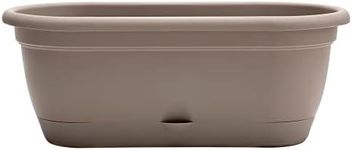 Bloem: Lucca Self Watering Window Box Planter: 18" - Charcoal Gray - Durable Long Lasting Plastic Pot, Indoor Outdoor Use, Gardening, 2.5 Gal Capacity
