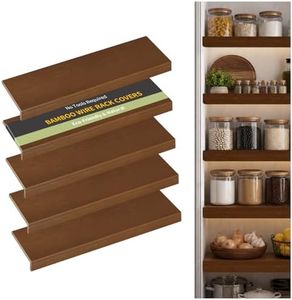 ClimbHope Wire Shelf Covers, Bamboo Wire Rack Covers for Pantry, Closet，Kitchen (5pcs, 40" W x 12" D, Walnut)