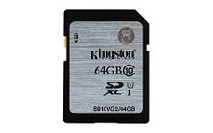 Kingston Digital SDXC Class 10 UHS-I 45R/10W Flash Memory Card (SD10VG2/64GB)