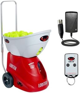 LOBSTER Sports – Elite Liberty Battery Operated Tennis Ball Machine – Lightweight – Large Wheels - Full-Featured Tennis Ball Thrower – Oscillation – Spin – 2-4 hr Runtime – Charger Included