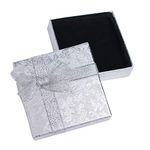 RKC x 1PCS Beautiful Sparkling Silver Ribbon JEWELLERY GIFT BOXES For Necklace Bracelet Earrings Rings Baby Showers Wedding Favours Birthdays Charms Wholesale Sets