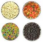 Dry Fruit Hub Sprinkles Choco Chips Combo 450gms, Sprinkles for Cake Decoration 125gm, Tutty Fruity 125gm, Dark Choco Chips 100gm, White Choco Chips 100gm, Choco Chips Packet for Cake