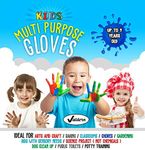 Valdern Children's Multi-Purpose Latex Free Disposable Gloves for Children (Mixed Colours - 20 Pairs)