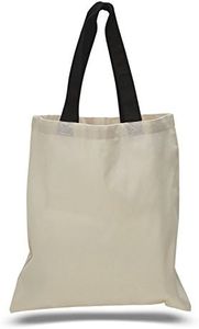 Set of 15- Cotton Canvas Tote Bags with Color Handles