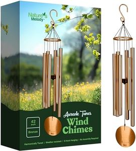 Nature’s Melody Aureole Tunes Wind Chimes – Outdoor Windchime with 6 Tubes, 100% Rustproof Aluminum, Powder Finish & S Hook Hanger for Sympathy, Memorial Gift or Zen Garden (Bronze, 42")