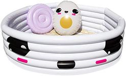 Inflatable 67" x 26" Large Kiddie Pool- Kawaii Ramen Inspired Children's Pool w Play Pillow Floats and Accessories - Family Sized for Baby, Toddlers, Kids, and Adults