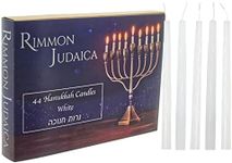 Rimmon Judaica 44 Traditional Hanukkah Candles - Enough for All 8 Nights - Standard Size Fits Most Menorahs - White