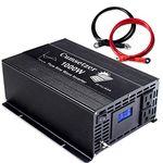 Cumsetzer 1000w 12v Power Inverter Pure Sine Wave 12 Volt dc to ac 110v 120v Car Inverter with Dual US Outlet, LCD Display and Grounding, for RV, Truck, Yacht, and Off Grid Solar System (1000w 12v)