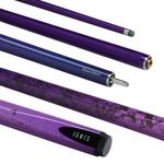 PowerGlide Snooker Pool or Billiard Cue | Ignis | Carbon Fibre & Fibreglass | Ultra Smooth High Gloss Purple Design |2-Piece 50/50 Joint | Full Size 57" | 10mm Tip | Asstd Weights 18oz & 19oz