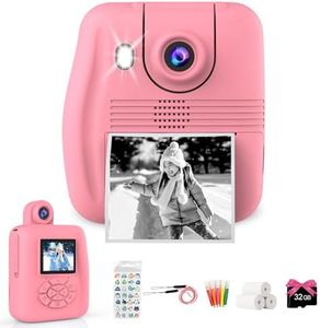 Kids Camera Instant Print Camera - Racazl HD Digital Instant Camera for Kids, Inkless Print Digital Instant Photo Cameras, Toddler Video Camera Toy Christmas Birthday Gifts for Girls Boys Age 3-12