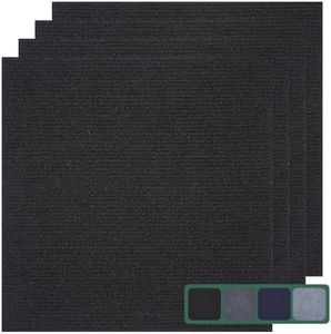 VallisCo 30 Pack Carpet Tile - 12” X 12” Self Adhesive Carpet Floor Tiles Anti-Slip Squares Peel and Stick Floor Tilel DIY Installation for Bedroom (Black)