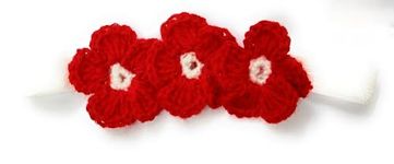 CRAnsh Creations;Crafted with Love Handmade Crochet Flower head band for newborn baby girls (0-2 years) pack of 1 (Red, S)