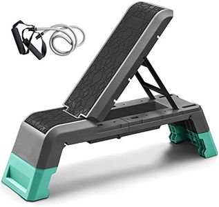 Multifunctional Aerobic Deck with Cord Workout Platform Adjustable Dumbbell Bench Weight Bench Professional Fitness Equipment for Home Gym (Black)