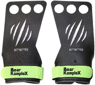 Bear KompleX Black Diamond 3 Hole Hand Grips, Great for All Bars, Speal, Barbell, Kettle Bell, Ring Work, Gymnastics, Crossfit, Comfort and Support, Protect from Blisters, Reduce Slipping, Men & Women (X-Large)