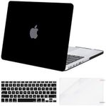 MOSISO Plastic Hard Shell Case & Keyboard Cover & Screen Protector Only Compatible with MacBook Pro Retina 13 inch (Models: A1502 & A1425, Older Version Release 2015 - end 2012), Black