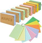 800 PCS Index Cards, 3x5 Inches Colored Flash Cards with Ring, Lined Notecards Ruled Study Card Flashcards Heavy Note Cards for Studying, Learning, School, College…