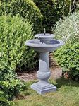 Garden Mile Resin 2 Tier Cascade Solar Powered Garden Water Feature Chatsworth Fountain with Stone Effect - Freestanding Solar Water Fountain Bird Bath Outdoor Ornaments for Garden, Patio, Lawn Decor