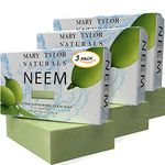 Neem Soap, 3 Pack (4 oz each) Gift Set, Natural Soap Bars, for Men & Women, Face and Body, Hand Made by Mary Tylor Naturals