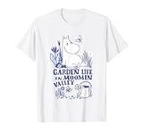 Moomin Garden Life Nature Scene Blue Print T-Shirt