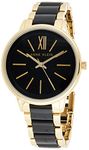 Anne Klein Women's AK/1412BKGB Gold-Tone and Black Bracelet Watch