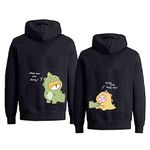 King Queen Couple Sweatshirt Hoodie Valentine's Day Matching Cute Hoodie for Couple Girlfriend Boyfriend Gift 1 Pc(Black-Women,XL)