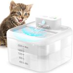 Cat Water Fountain,Wireless Cat Fountain Battery Operated,68Oz/2L Cat Drinking Fountain with Motion Sensor,Automatic Cat Water Fountain Cordless,Quiet Pump,BPA-Free,White