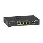 NETGEAR PoE Switch 5 Port Gigabit Ethernet Plus Network Switch (GS305P) - with 4 x PoE+ @ 63W - Desktop or Wall Mount