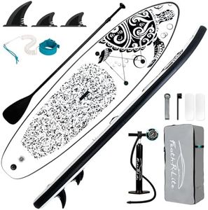 FEATH-R-LITE Inflatable Stand Up Paddle Board 10'6''x33''x6'' Ultra-Light (18.9lbs) SUP with Paddleboard Accessories,Fins,Adjustable Paddle, Pump,Backpack, Leash, Waterproof Phone Bag