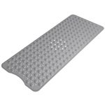 Amazer Bath Tub Mat Non-Slip Mildew Resistant Shower Mats with Suction Cups Machine Washable 40" x 16" (Gray)