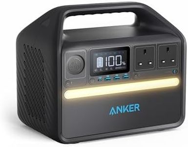 Anker Portable Power Station 512Wh, 535 Portable Generator, 500W 7-Port Outdoor Generator with 2 AC Outlets, 60W USB-C PD Output, LiFePO4 Batteries, LED Light For Camping, RV (Anker SOLIX)