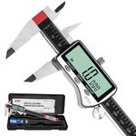 Digital Caliper Measuring Tool, Large LCD, Digital Calipers 6 inch / 150 mm, Electronic Micrometer Vernier with Fractions, IP54 by S&F STEAD & FAST