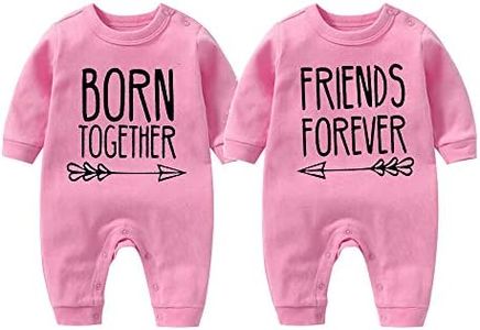 culbutomind - Divertido pelele para bebé, con diseño de mejores amigos, regalo para recién nacido, Rosa., 9-12 meses