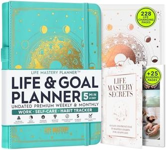 Life Mastery Planner - A 12 Month Journey to Crush Your Goals, Increase Productivity, Passion, Success & Happiness - Weekly & Monthly Life Planner, Habit-Tracker, Gratitude Journal & Organizer, A5