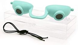 Super Sunnies EVO Flex Tanning Goggles - FDA Compliant Tanning Glasses - UV Tanning Bed Goggles For Tanning Eye Protection - Allows Visibility - With a Clear Case/Box (Teal)