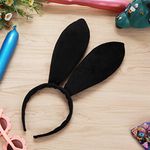 Sibba Bunny Ears Headband 1 PC Plush Costume Rabbit Hairband Christmas Cosplay Birthday Halloween Easter Party Favor Hair Styling Hearwear Play Headpiece Dress Up Decoration Women (Dark Style)