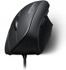 Perixx PERIMICE-515 Wired Vertical Mouse with 6 Button and 2 Level DPI Switch 1000 1600, Right Handed, Black