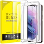 JETech Screen Protector for Samsung Galaxy S21 5G 6.2-Inch, Tempered Glass Film with Easy Installation Tool, Fingerprint ID Compatible, HD Clear, 3-Pack