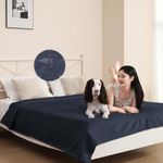 DUJUIKE Waterproof Bed Blanket, Flannel Waterproof Dog Blanket, Suitable for Pet Blanket Bed Sofa Furniture Protector, Double-Sided Soft Multi-Functional Waterproof Cover Blanket(40"×60", Navy Blue)