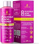 InstaSkincare Glycolic Acid 8% Toner for Face - Facial Toning Solution with Hyaluronic Acid, Aloe Vera and Cucumber Extract - Exfoliating Toner for Women & Men, Radiance and Exfoliating Skin Toner